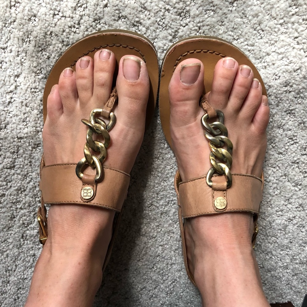 BCBG leather sandals 6.5 size